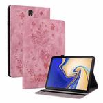 For Samsung Galaxy Tab S4 10.5 SM-T830 Butterfly Rose Embossed Leather Tablet Case(Pink)