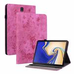 For Samsung Galaxy Tab S4 10.5 SM-T830 Butterfly Rose Embossed Leather Tablet Case(Rose Red)