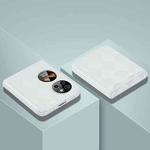 For Huawei P50 Pocket Diamond Lattice Texture Fold Hinge Phone Case(White)