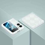 For OPPO Find N2 Flip Diamond Lattice Texture Fold Hinge Phone Case(White)