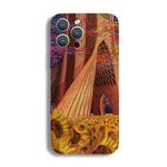 For iPhone 14 Plus Precise Hole Oil Painting Pattern PC Phone Case(Architectural Painting)