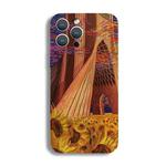 For iPhone 13 mini Precise Hole Oil Painting Pattern PC Phone Case(Architectural Painting)