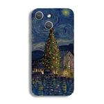 For iPhone 15 Plus Precise Hole Oil Painting Pattern PC Phone Case(Castle)