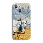For iPhone 15 Precise Hole Oil Painting Pattern PC Phone Case(Landscape Painting)
