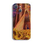 For iPhone 15 Precise Hole Oil Painting Pattern PC Phone Case(Architectural Painting)