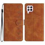 For Huawei P40 Lite Seven Butterflies Embossed Leather Phone Case(Brown)