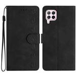 For Huawei P40 Lite Seven Butterflies Embossed Leather Phone Case(Black)