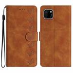 For Huawei Y5p Seven Butterflies Embossed Leather Phone Case(Brown)