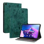 For Lenovo Tab M10 10.1 3rd Gen Butterfly Rose Embossed Leather Tablet Case(Green)