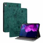 For Lenovo Tab P11 TB-J606F Butterfly Rose Embossed Leather Tablet Case(Green)