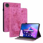 For Lenovo ZhaoYang K10C 10.1 inch Butterfly Rose Embossed Leather Tablet Case(Rose Red)