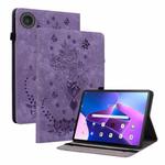 For Lenovo ZhaoYang K10C 10.1 inch Butterfly Rose Embossed Leather Tablet Case(Purple)
