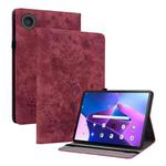 For Lenovo ZhaoYang K10C 10.1 inch Butterfly Rose Embossed Leather Tablet Case(Red)