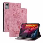 For Lenovo Idea Tab 11 / Xiaoxin Pad 2025 Butterfly Rose Embossed Leather Tablet Case(Pink)