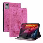 For Lenovo Idea Tab 11 / Xiaoxin Pad 2025 Butterfly Rose Embossed Leather Tablet Case(Rose Red)