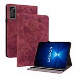 For Lenovo Legion Y700 Gen 4 Butterfly Rose Embossed Leather Tablet Case(Red)