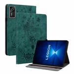 For Lenovo Legion Y700 Gen 4 Butterfly Rose Embossed Leather Tablet Case(Green)