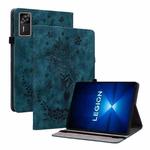 For Lenovo Legion Y700 Gen 4 Butterfly Rose Embossed Leather Tablet Case(Dark Blue)