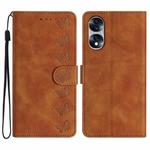 For Honor 70 Seven Butterflies Embossed Leather Phone Case(Brown)