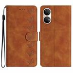For Honor Play 30 Plus Seven Butterflies Embossed Leather Phone Case(Brown)