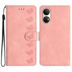 For Honor Play 30 Plus Seven Butterflies Embossed Leather Phone Case(Pink)