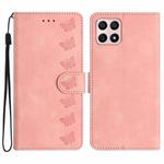 For Honor X8 / X30i Seven Butterflies Embossed Leather Phone Case(Pink)