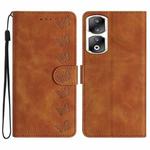 For Honor 90 Pro Seven Butterflies Embossed Leather Phone Case(Brown)