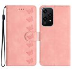 For Honor 200 Lite Global Seven Butterflies Embossed Leather Phone Case(Pink)