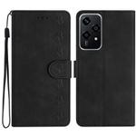 For Honor 200 Lite Global Seven Butterflies Embossed Leather Phone Case(Black)