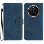 For Honor Magic7 Pro Seven Butterflies Embossed Leather Phone Case(Blue)