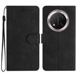 For Honor X9C Seven Butterflies Embossed Leather Phone Case(Black)