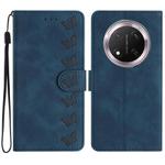 For Honor X9C Seven Butterflies Embossed Leather Phone Case(Blue)