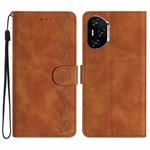 For Honor 400 Pro Global 160.8mm Seven Butterflies Embossed Leather Phone Case(Brown)