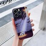 For iPhone 14 Pro Precise Hole Oil Painting Pattern PC Phone Case(Shine)