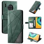 For Huawei Mate 30 Pro Skin Feel Splicing Horizontal Flip Leather Case with Holder & Card Slots & Wallet & Photo Frame(Green)