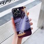 For iPhone XR Precise Hole Oil Painting Pattern PC Phone Case(Shine)