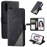 For Huawei P30 Lite Skin Feel Splicing Horizontal Flip Leather Case with Holder & Card Slots & Wallet & Photo Frame(Black)