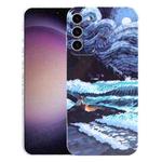 For Samsung Galaxy S23 5G Precise Hole Oil Painting Pattern PC Phone Case(Sea Wave)