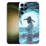 For Samsung Galaxy S23 Ultra 5G Precise Hole Oil Painting Pattern PC Phone Case(Thinker)