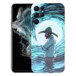For Samsung Galaxy S22 Ultra 5G Precise Hole Oil Painting Pattern PC Phone Case(Thinker)