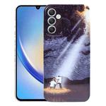 For Samsung Galaxy A34 5G Precise Hole Oil Painting Pattern PC Phone Case(Shine)