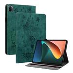 For Xiaomi Pad 5 / Pad 5 Pro Butterfly Rose Embossed Leather Smart Tablet Case(Green)