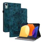 For Xiaomi Pad 5 Pro 12.4 Butterfly Rose Embossed Leather Tablet Case(Dark Blue)
