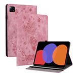 For Xiaomi Pad 6 11.2 2023 Butterfly Rose Embossed Leather Tablet Case(Pink)