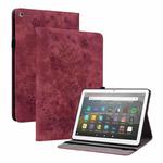 For Amazon Kindle Fire HD8 2018 / 2017 Butterfly Rose Embossed Leather Tablet Case(Red)