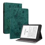 For Amazon Kindle Paperwhite 5 Butterfly Rose Embossed Leather Smart Tablet Case(Green)