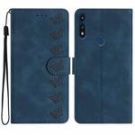 For Motorola Moto E 2020 Seven Butterflies Embossed Leather Phone Case(Blue)