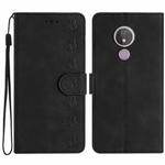 For Motorola Moto G7 Power Seven Butterflies Embossed Leather Phone Case(Black)