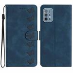 For Motorola Moto G10 Seven Butterflies Embossed Leather Phone Case(Blue)