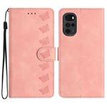 For Motorola Moto G22 Seven Butterflies Embossed Leather Phone Case(Pink)
